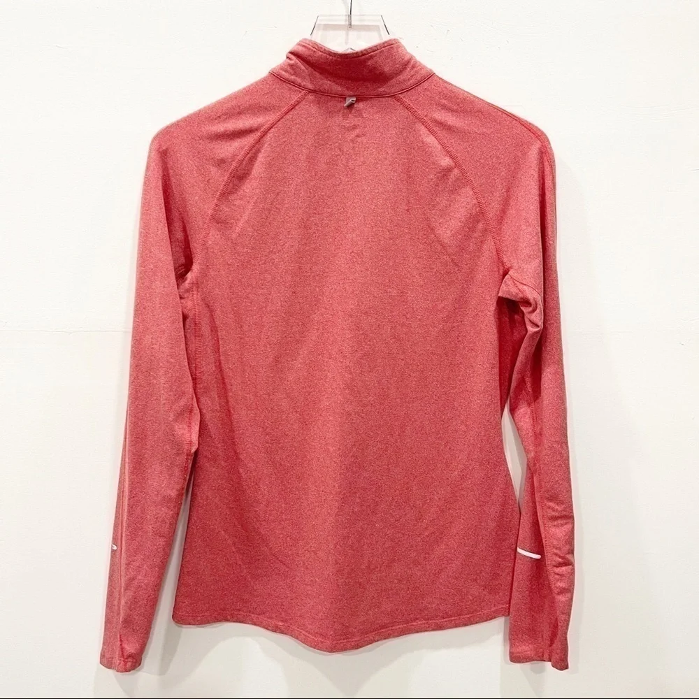 Nike Dri-Fit Long Sleeve Orange Half-Zip Mock Neck Pullover Medium